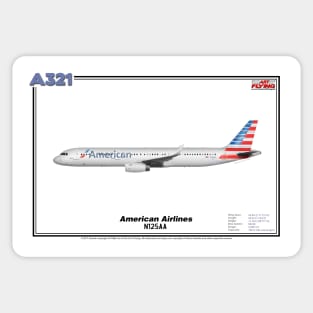 Airbus A321 - American Airlines (Art Print) Sticker